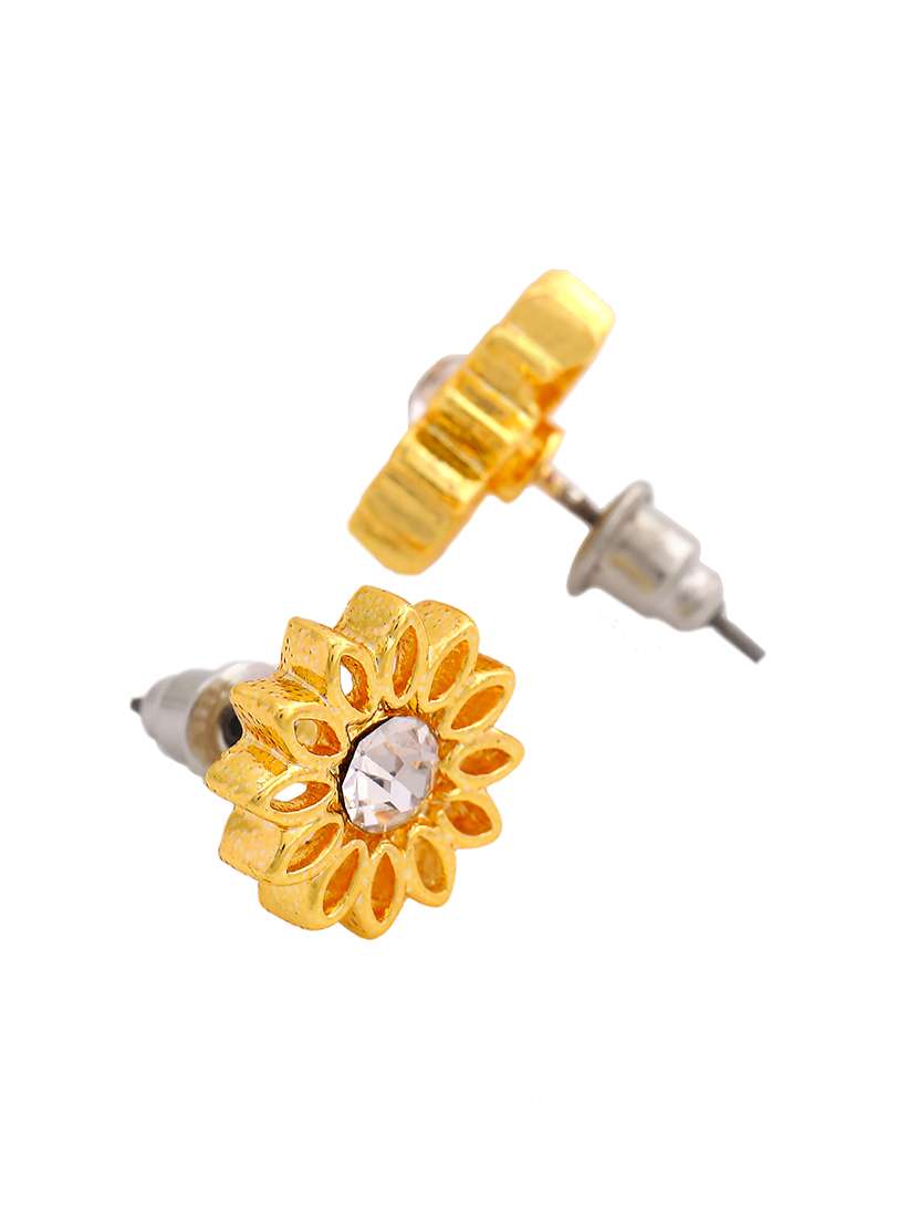 gold plated studs earring - 17327812 - Standard Image - 3
