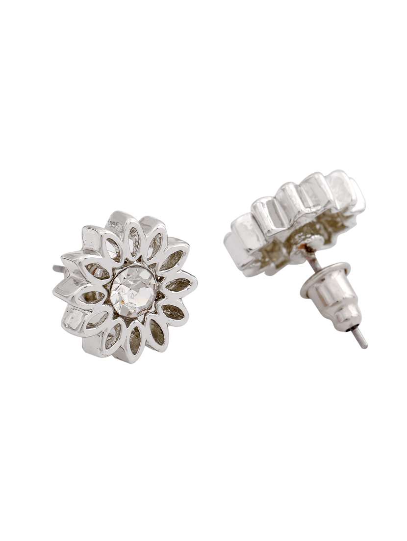 silver metal studs earring - 17327813 - Standard Image - 3