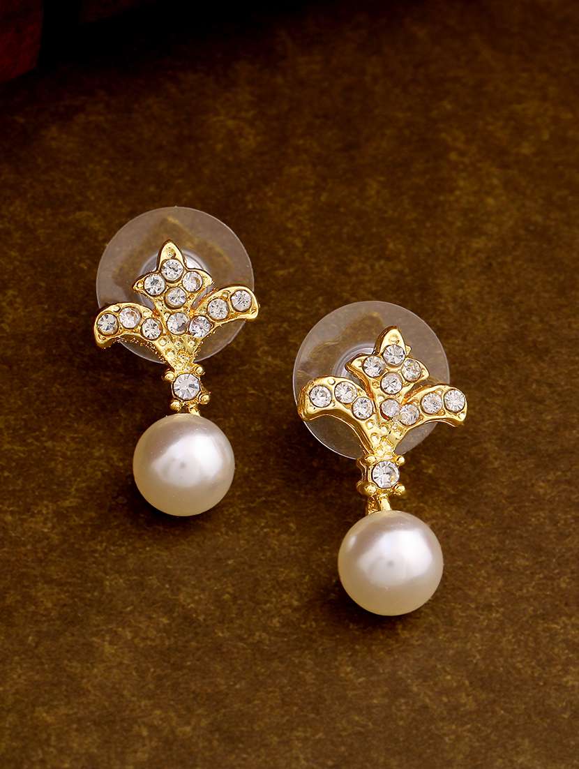 white metal drop earring - 17327823 - Zoom Image - 0