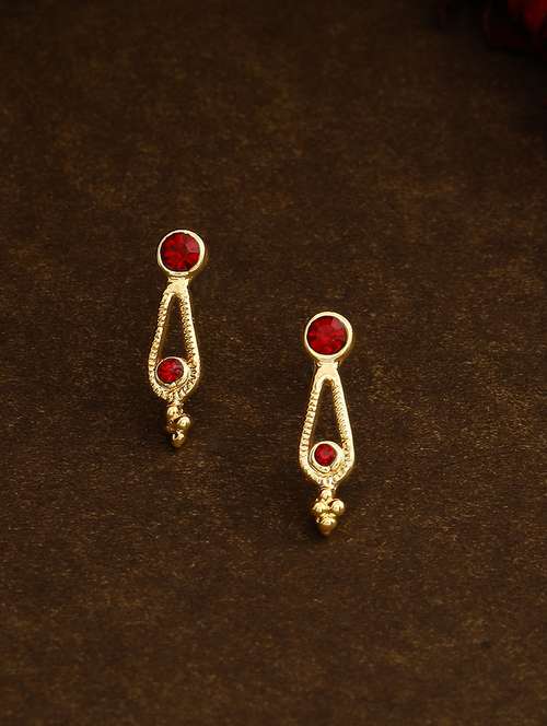 red metal studs earring - 17327824 - Standard Image - 0