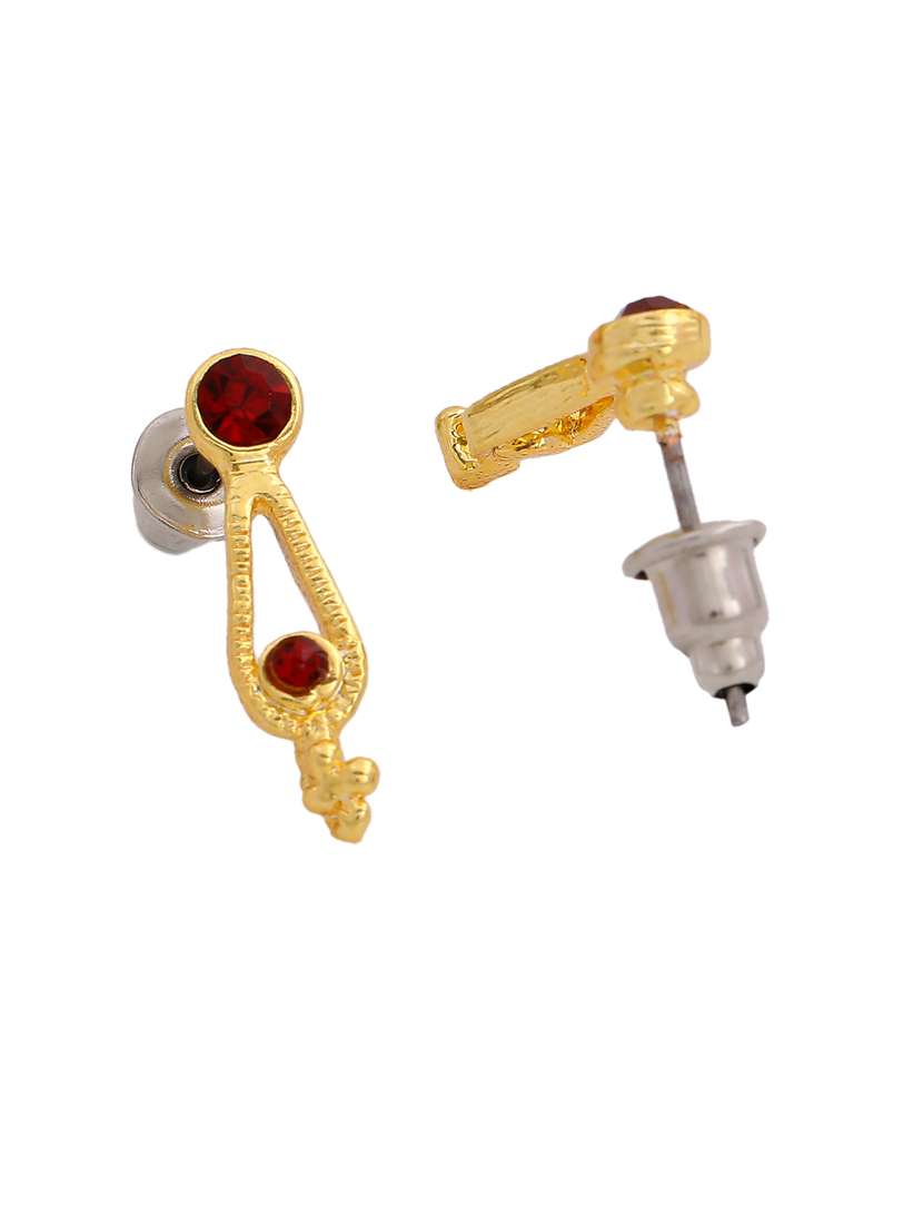 red metal studs earring - 17327824 - Standard Image - 3