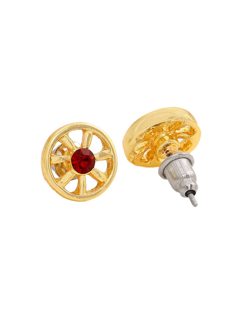 red metal studs earring - 17327827 - Standard Image - 3