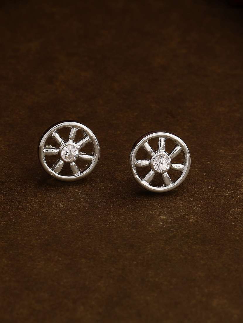 white metal studs earring