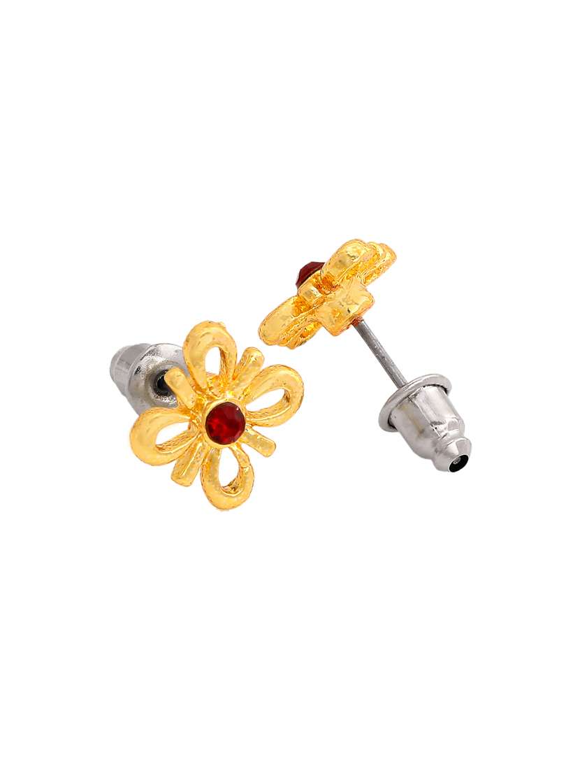 red metal studs earring - 17327830 - Standard Image - 3
