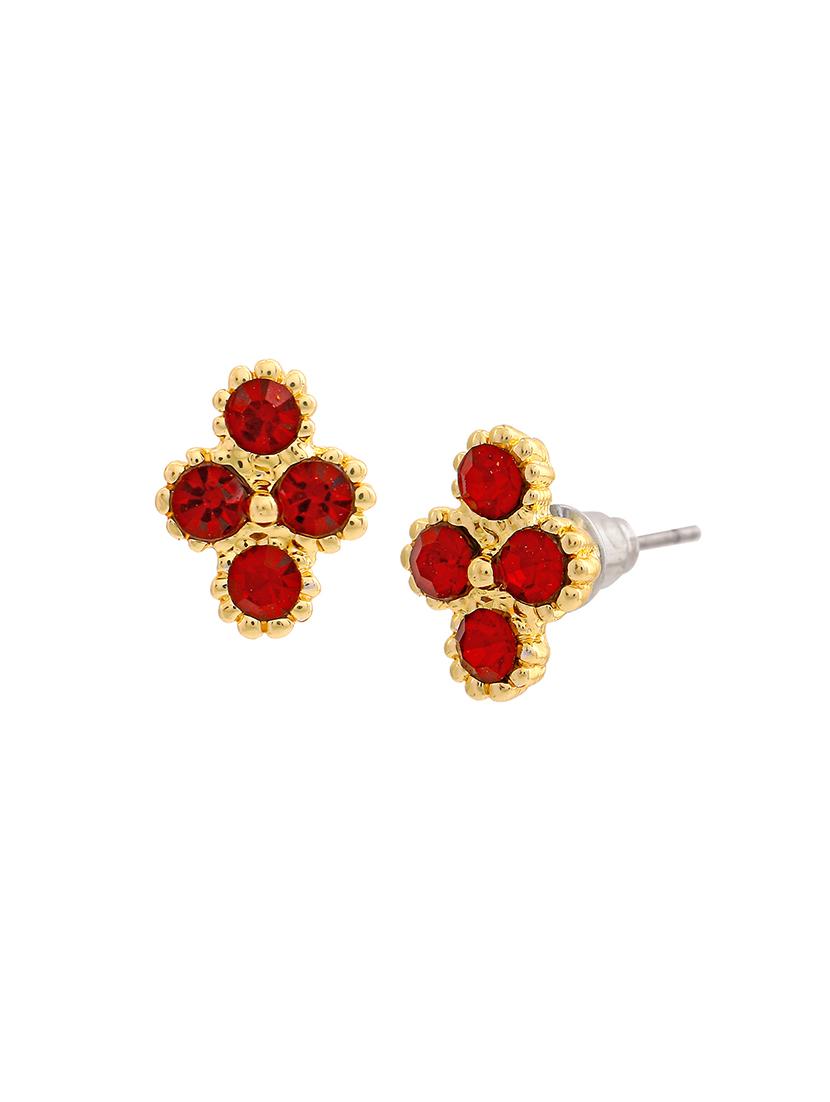 red metal studs earring - 17327836 - Standard Image - 3