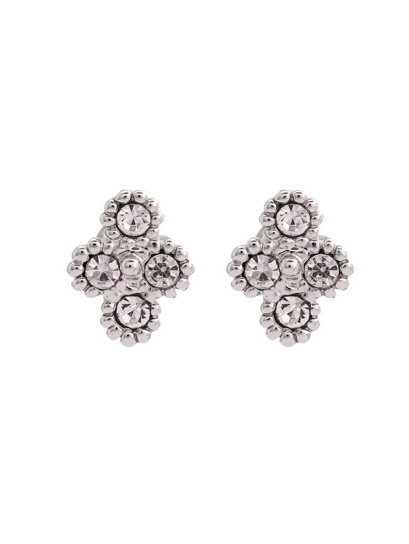white metal studs earring - 17327837 - Standard Image - 3