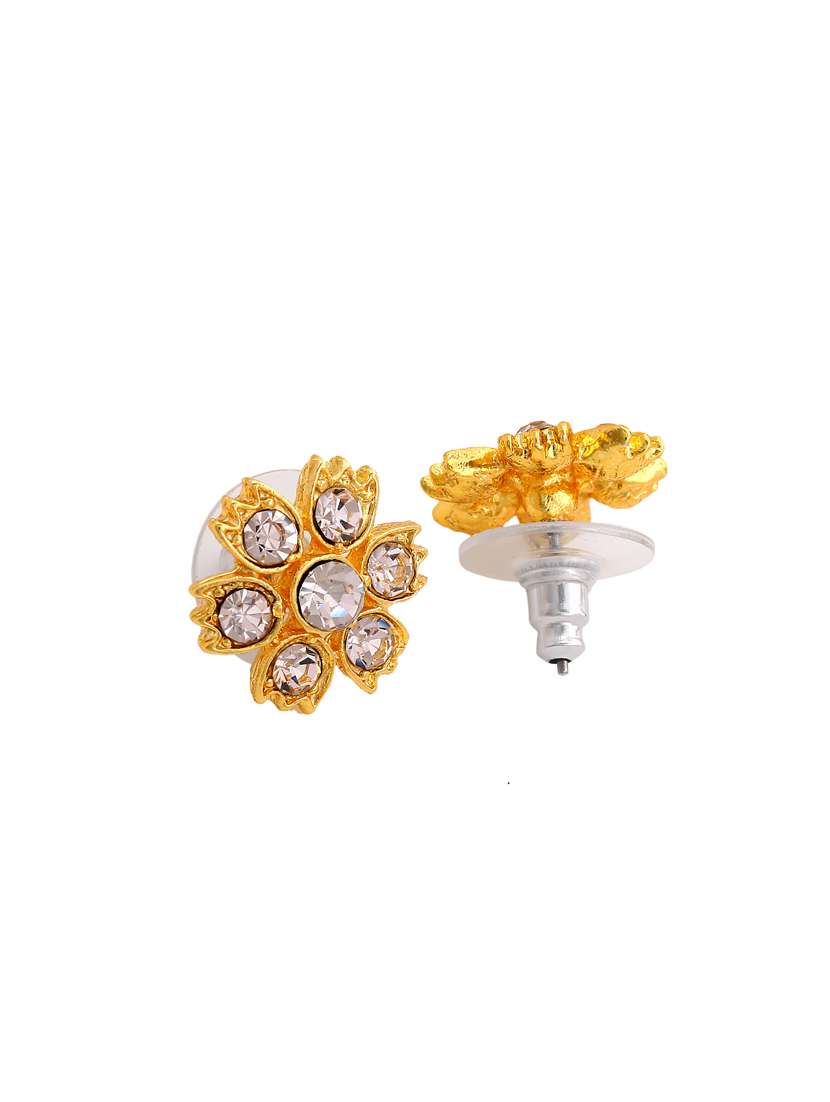 white metal studs earring - 17327843 - Standard Image - 3