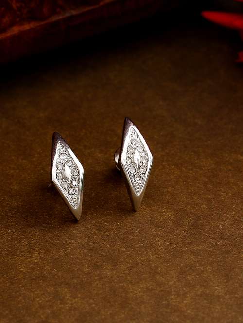 white metal studs earring - 17327853 -  Standard Image - 0