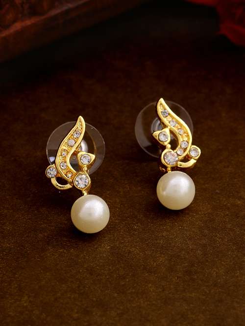 gold metal drop earring - 17327859 - Standard Image - 0