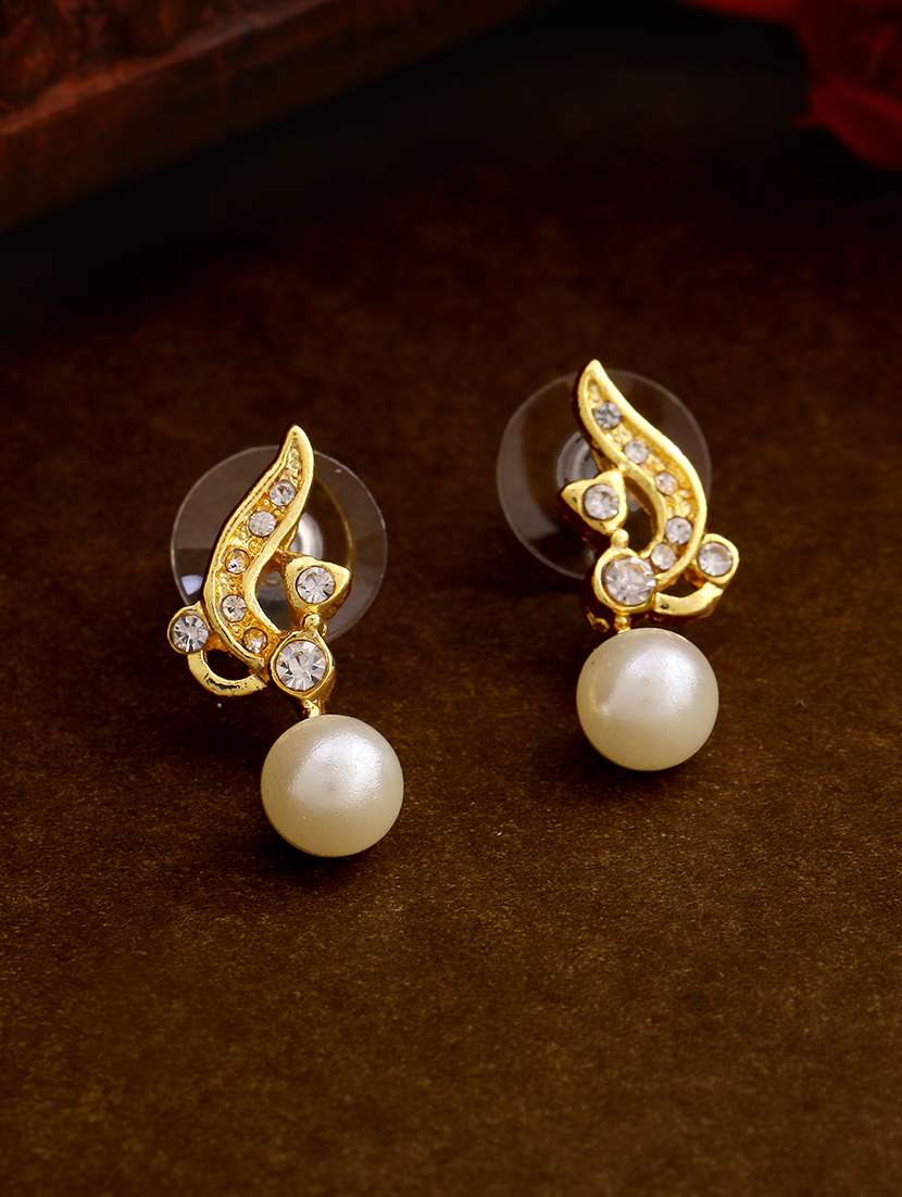 gold metal drop earring - 17327859 - Zoom Image - 0