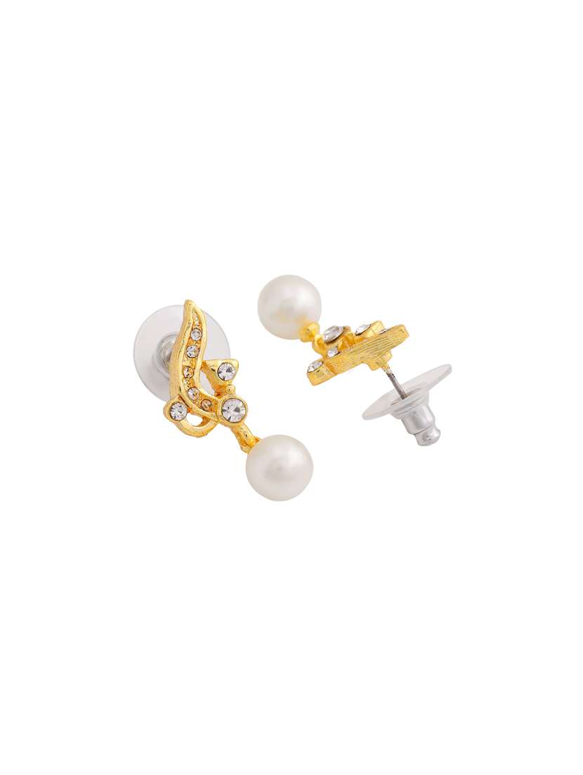 gold metal drop earring - 17327859 - Standard Image - 3