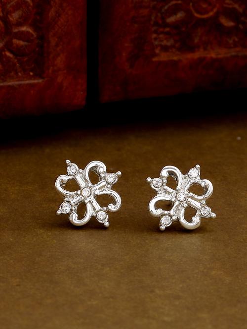 silver metal studs earring - 17327864 - Standard Image - 0