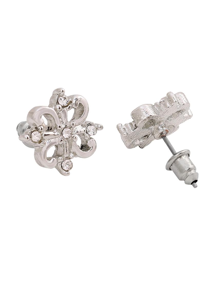 silver metal studs earring - 17327864 - Standard Image - 3