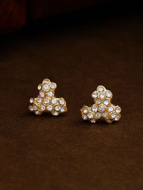 gold metal studs earring - 17327868 - Standard Image - 0