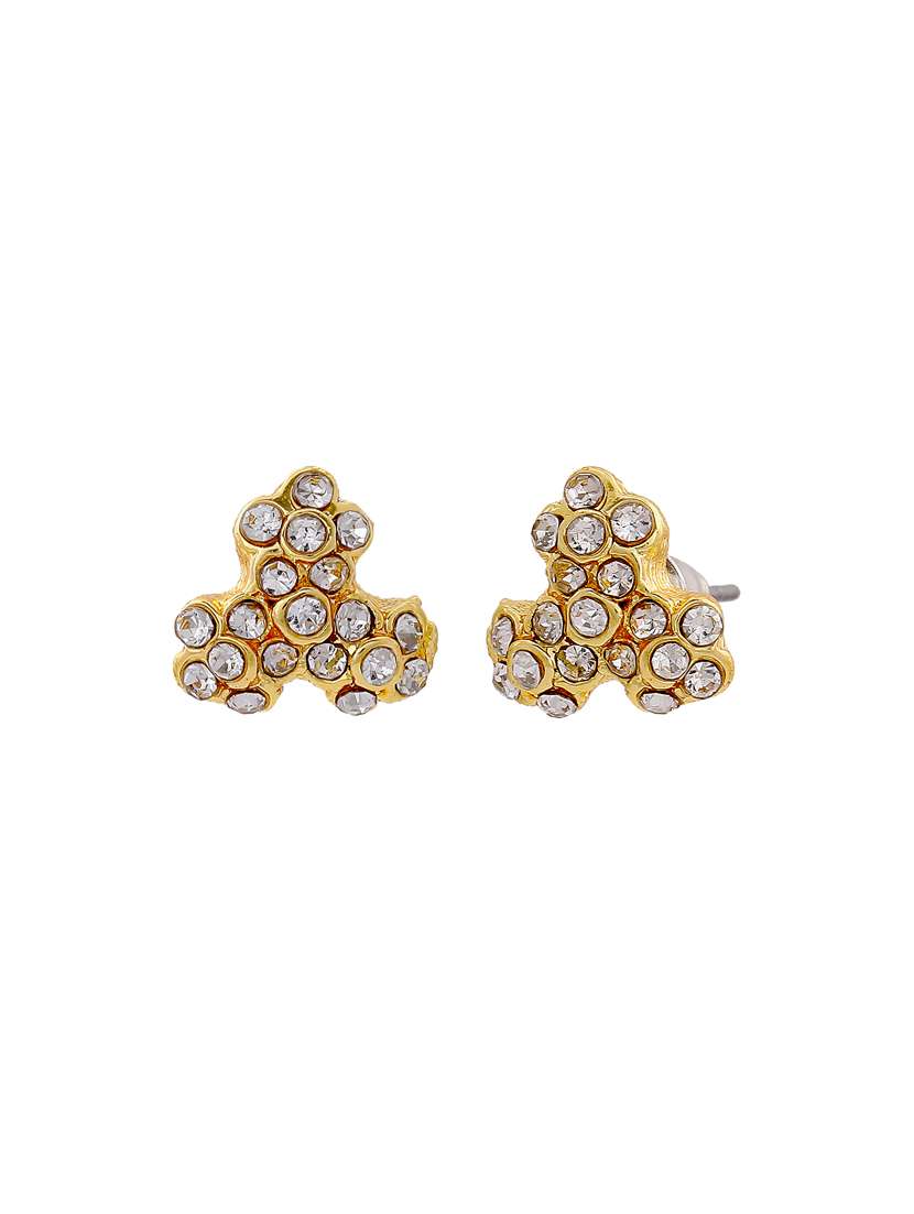 gold metal studs earring - 17327868 - Standard Image - 3