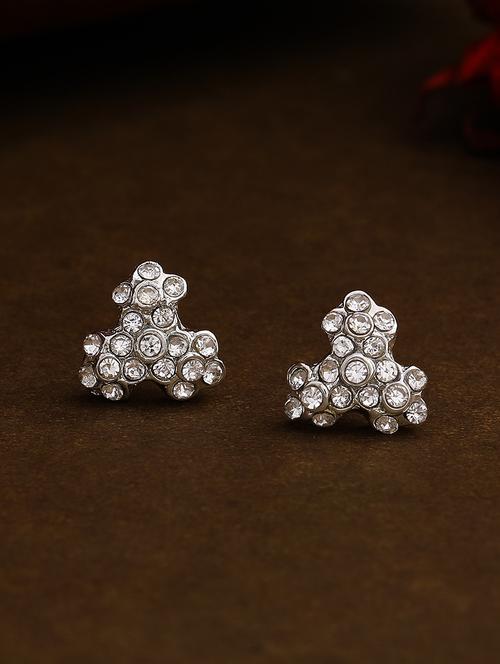 silver metal studs earring - 17327869 - Standard Image - 0