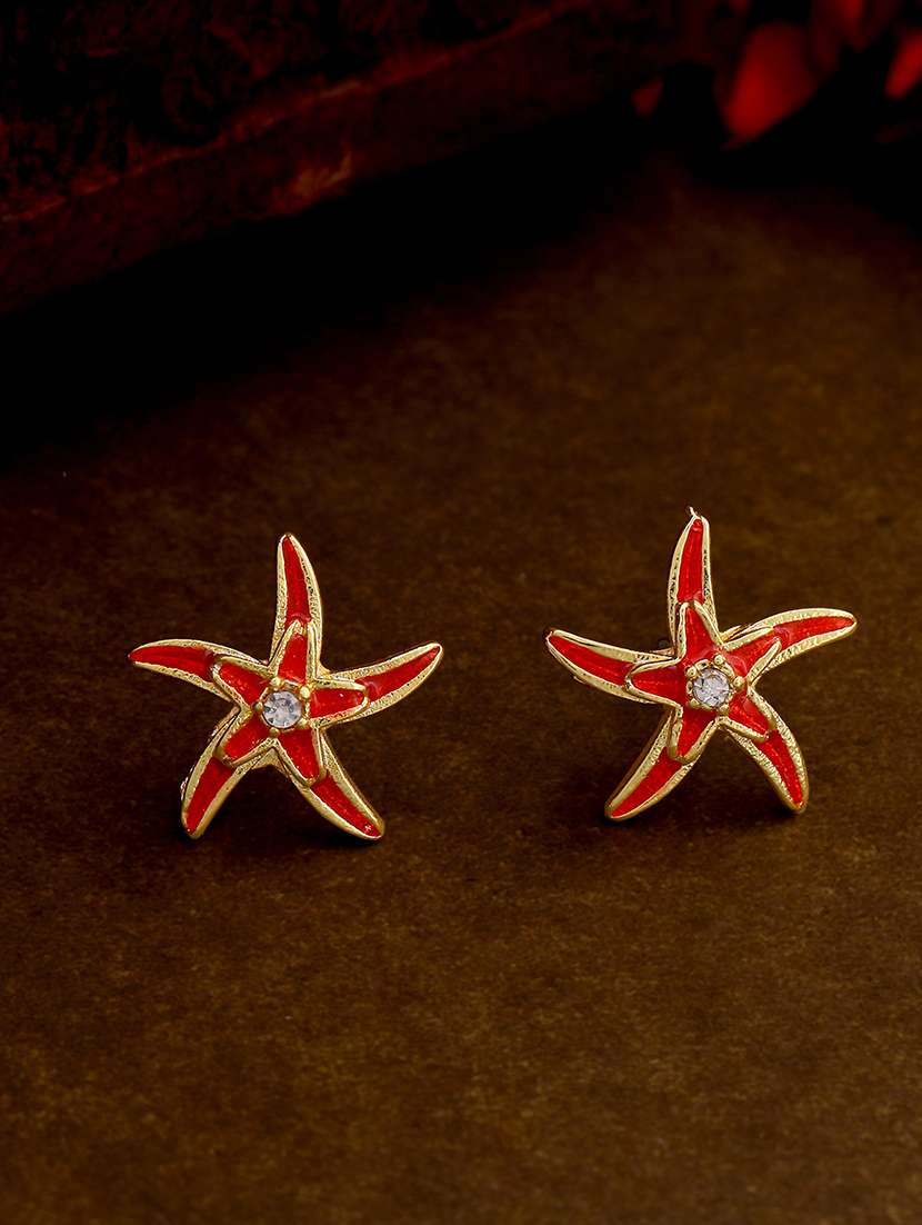 red metal studs earring - 17327870 - Zoom Image - 0