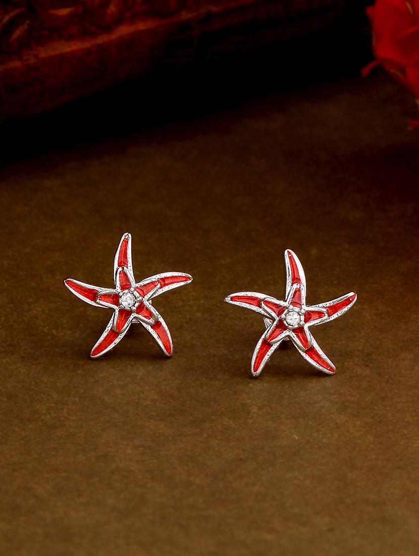 red metal studs earring - 17327871 - Zoom Image - 0