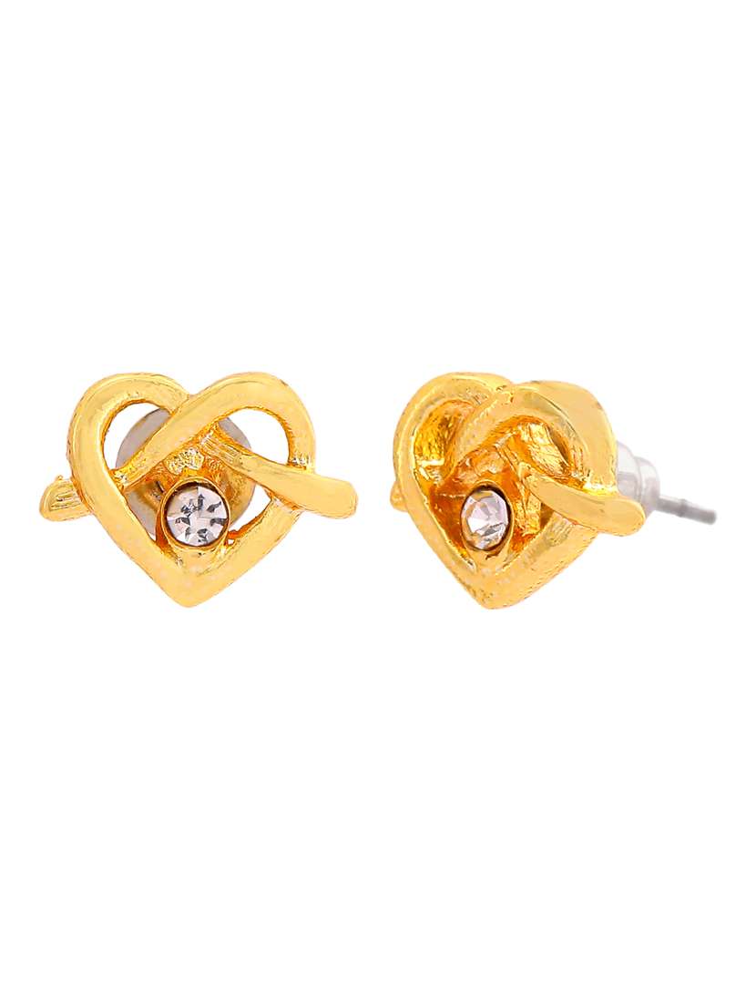 gold metal studs earring - 17327874 - Standard Image - 3
