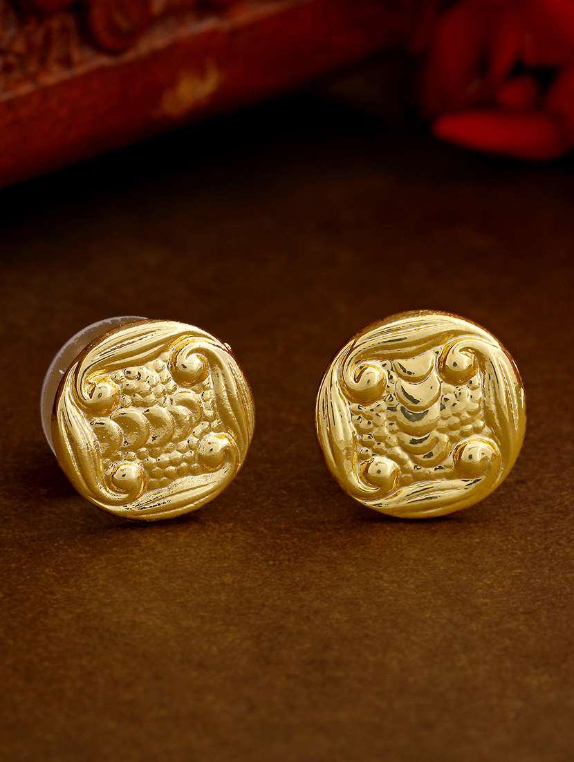 gold metal studs earring - 17327878 -  Zoom Image - 0