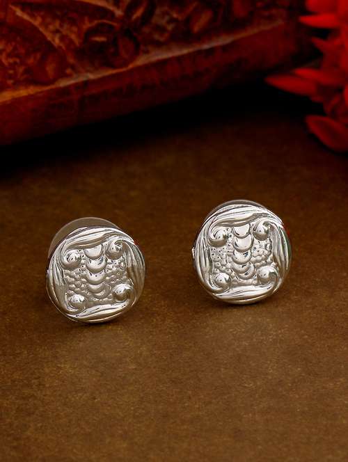 silver metal studs earring - 17327879 - Standard Image - 0