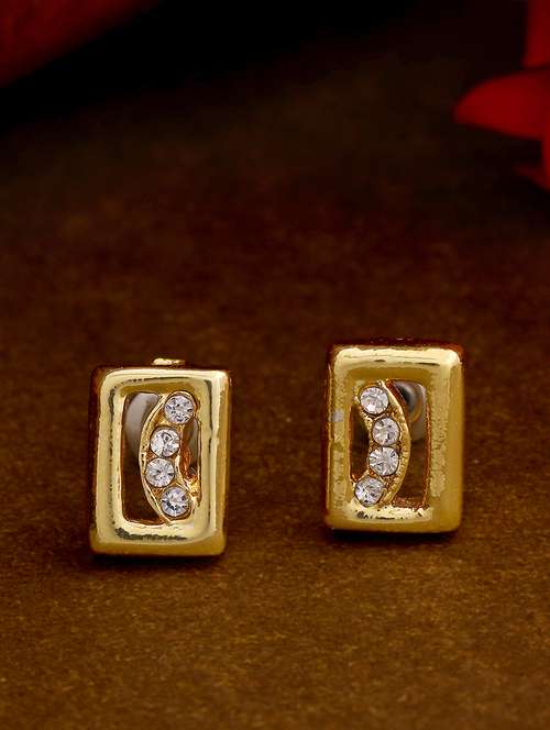 gold metal studs earring - 17327880 -  Standard Image - 0