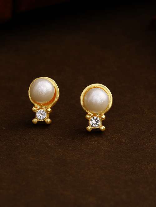 gold metal studs earring - 17327882 -  Standard Image - 0