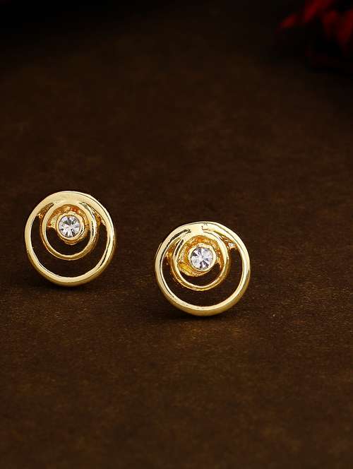 gold metal studs earring - 17327884 -  Standard Image - 0