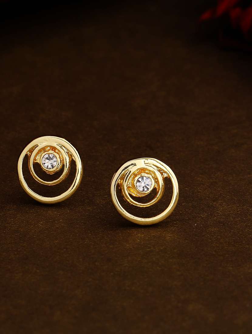 gold metal studs earring - 17327884 -  Zoom Image - 0