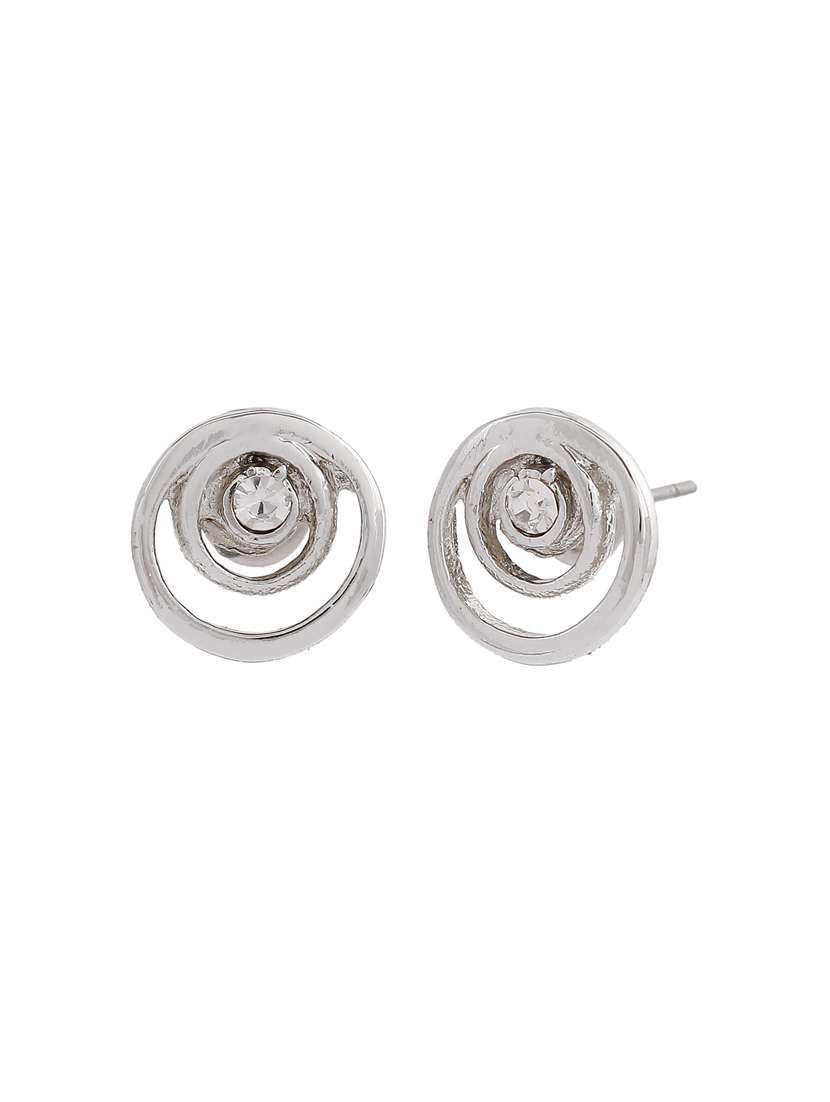 silver metal studs earring - 17327885 - Standard Image - 3