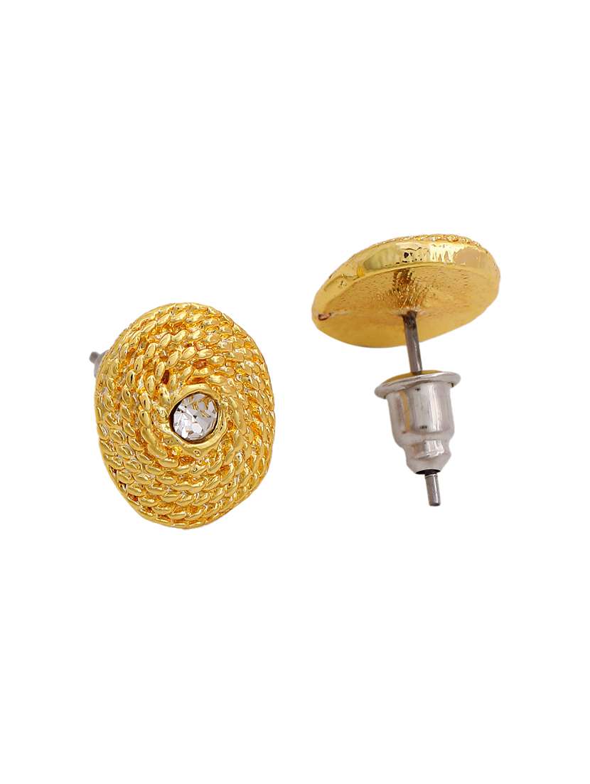 gold metal studs earring - 17327886 -  Standard Image - 3