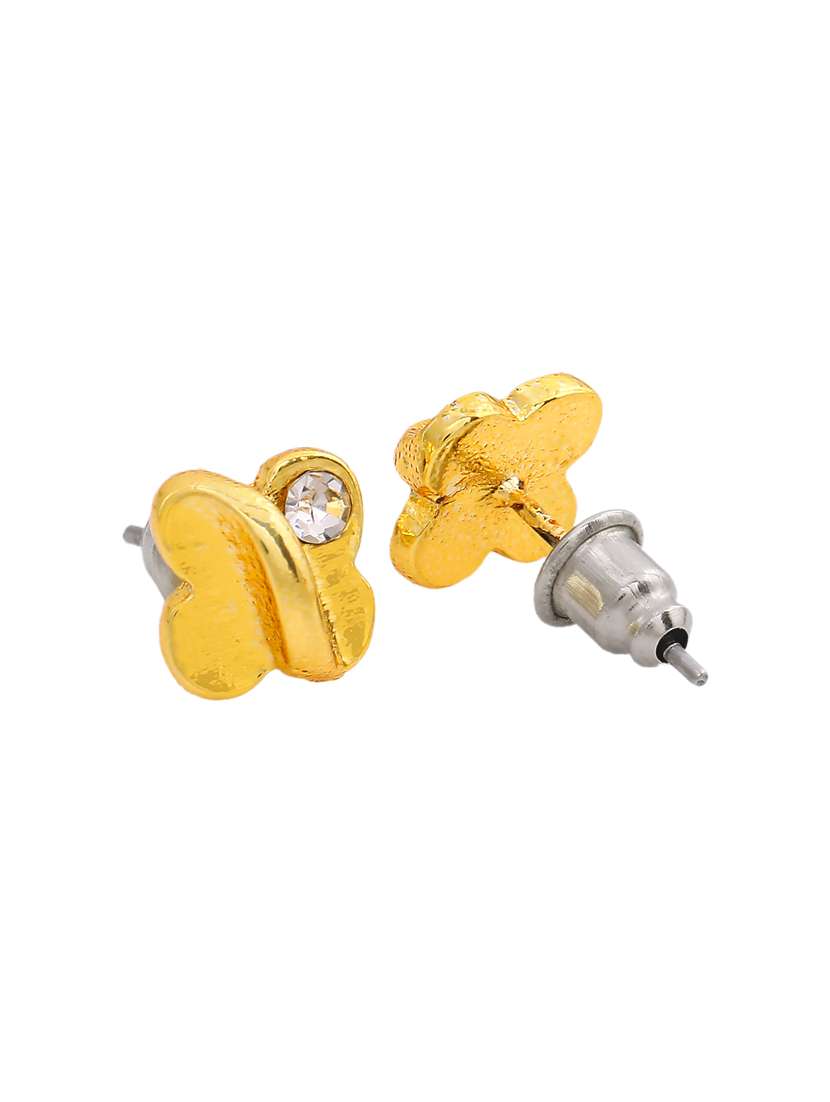 gold metal studs earring - 17327892 - Standard Image - 3
