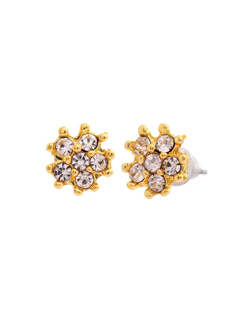 white metal studs earring - 17327894 - Standard Image - 3