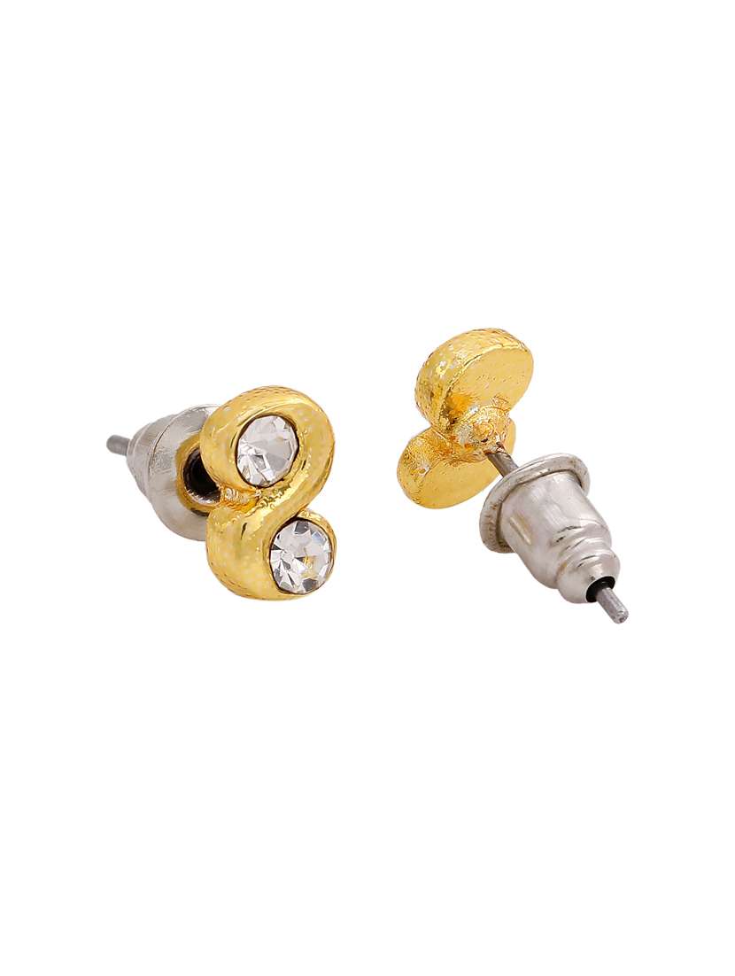gold metal studs earring - 17327895 -  Standard Image - 3