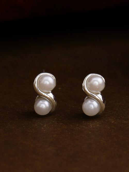 silver metal studs earring - 17327896 - Standard Image - 0