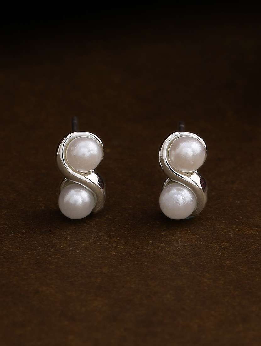 silver metal studs earring - 17327898 -  Zoom Image - 0