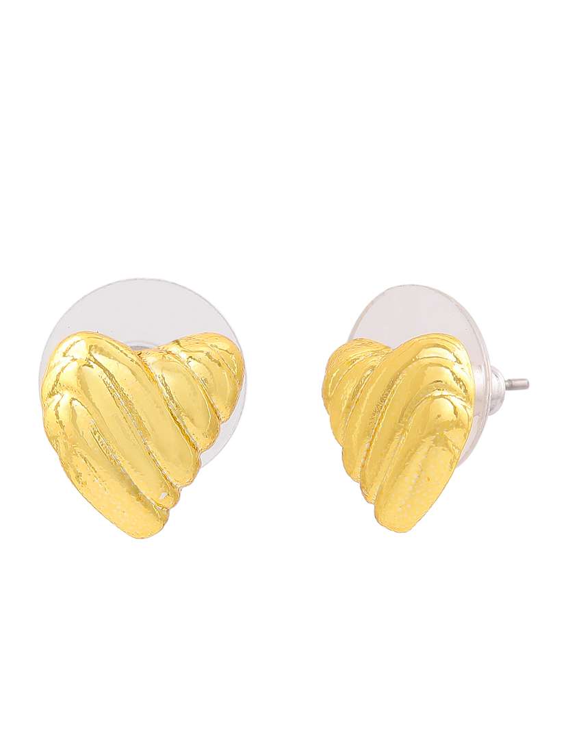 gold metal studs earring - 17327899 - Standard Image - 3