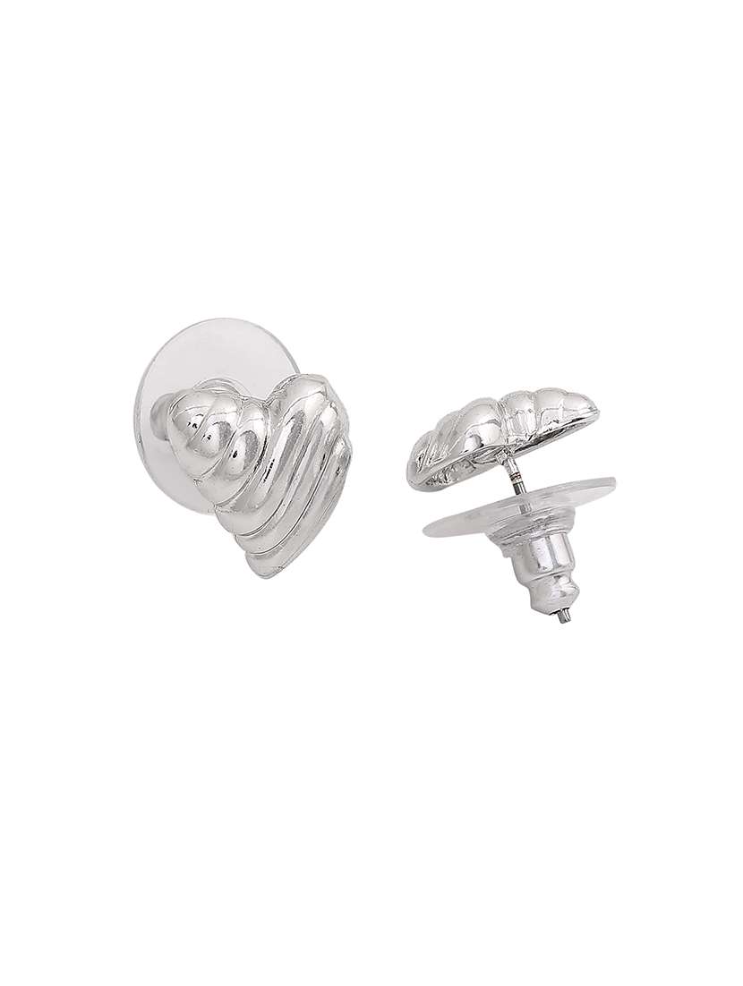 silver metal studs earring - 17327900 - Standard Image - 3