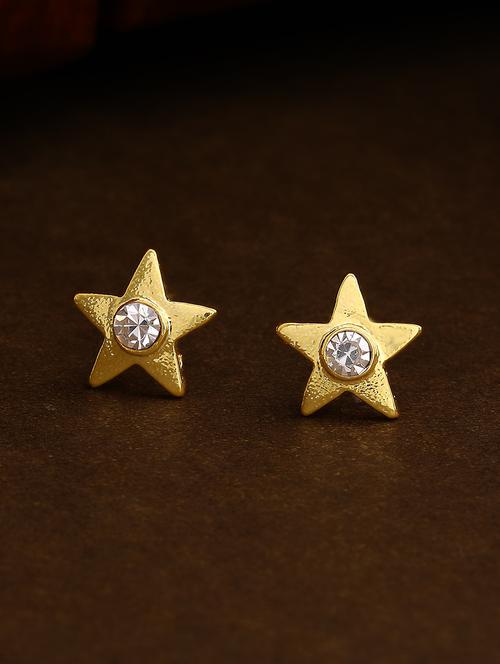 gold metal studs earring - 17327903 - Standard Image - 0