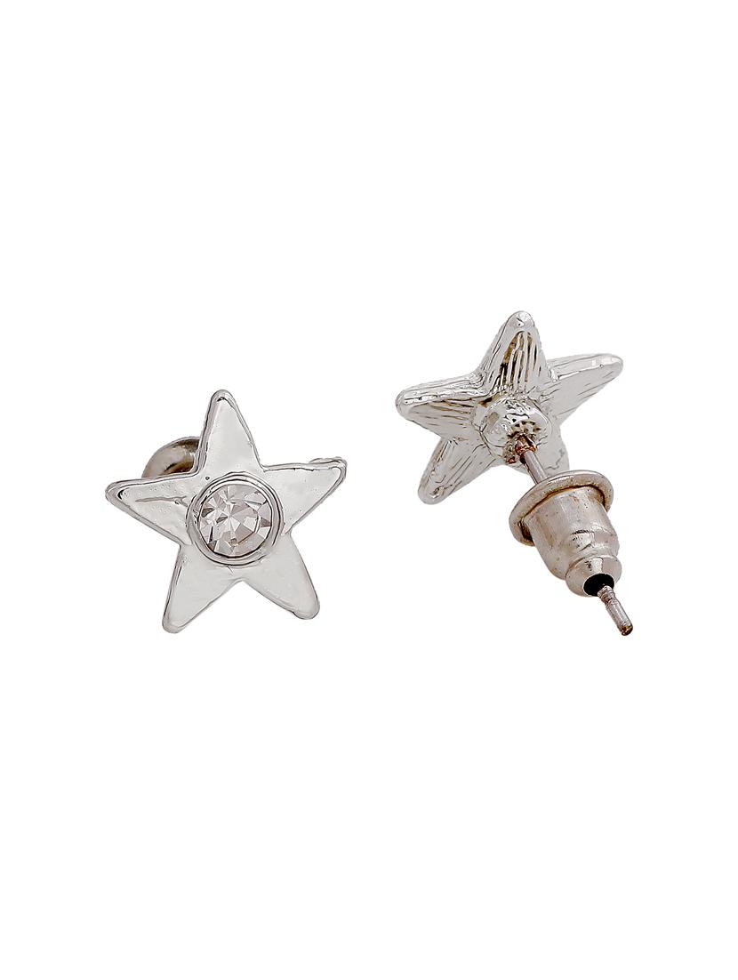 silver metal studs earring - 17327904 - Standard Image - 3