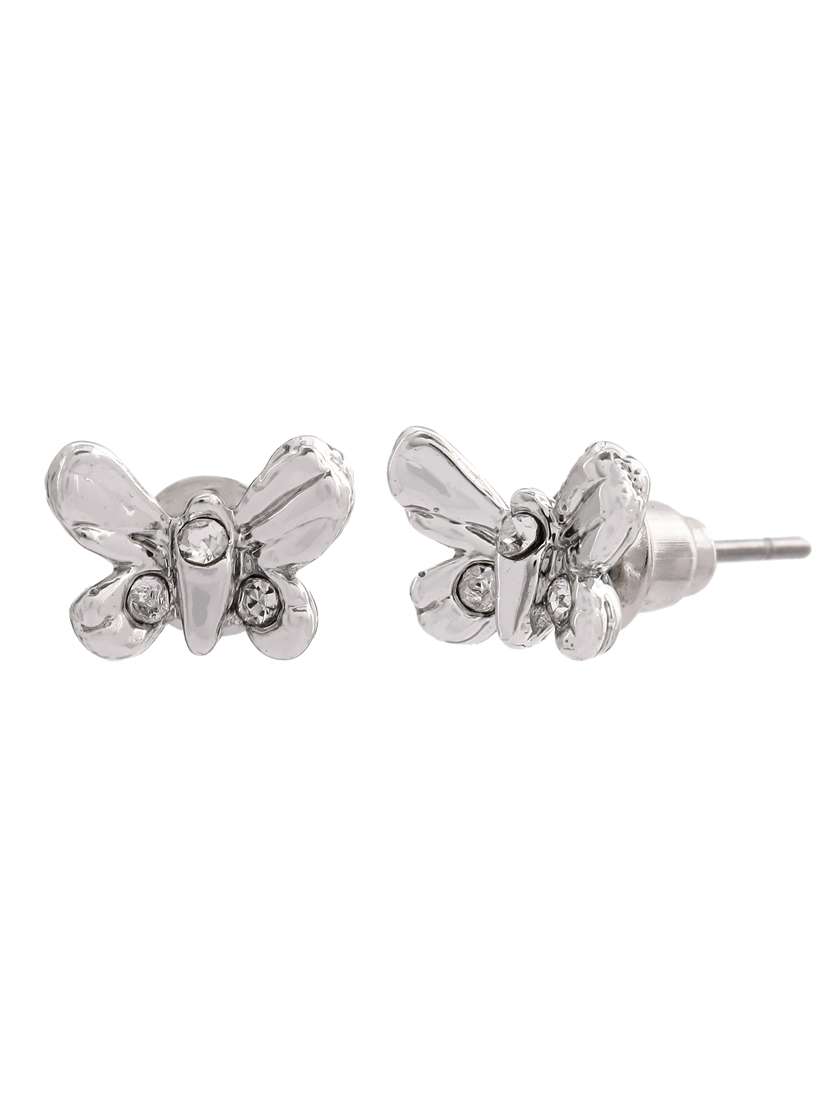 silver metal studs earring - 17327906 - Standard Image - 3
