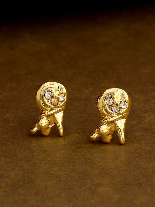 gold metal studs earring - 17327907 -  Standard Image - 0