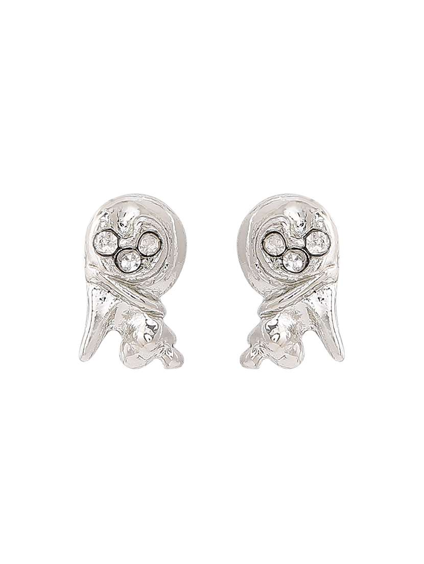 silver metal studs earring - 17327908 - Standard Image - 3