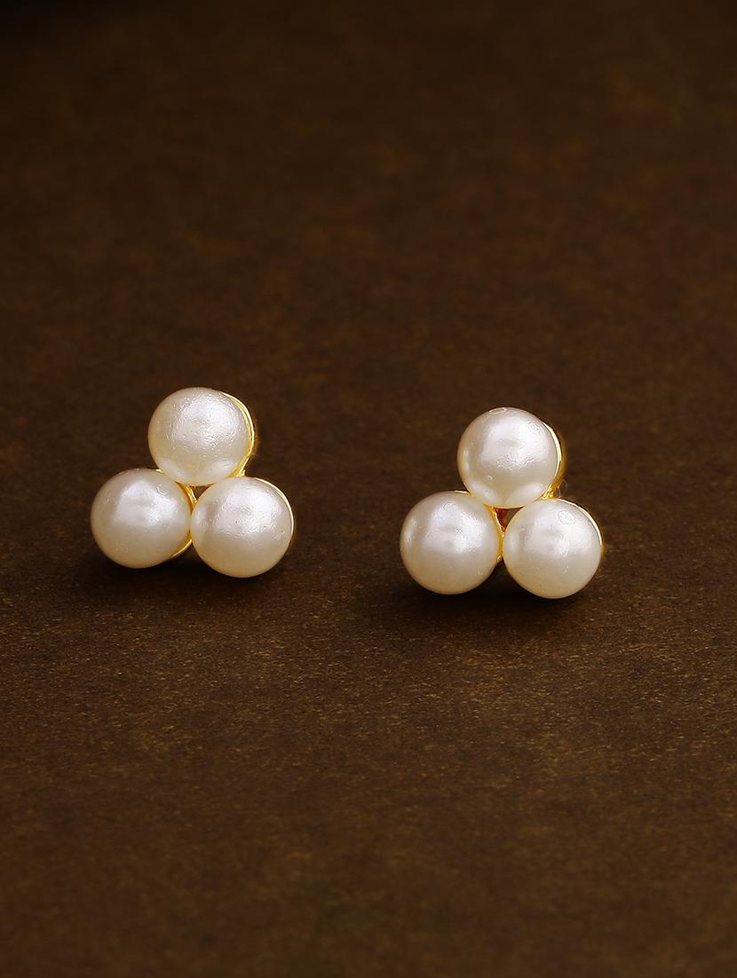 gold metal studs earring - 17327912 - Zoom Image - 0