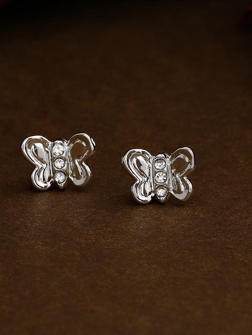 silver metal studs earring - 17327915 - Standard Image - 0