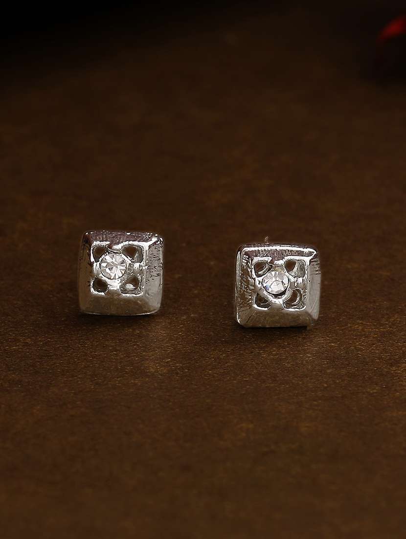silver metal studs earring