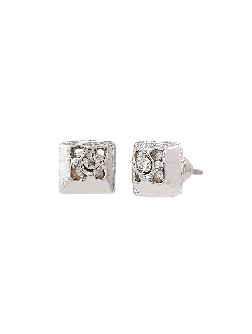 silver metal studs earring - 17327917 -  Standard Image - 3