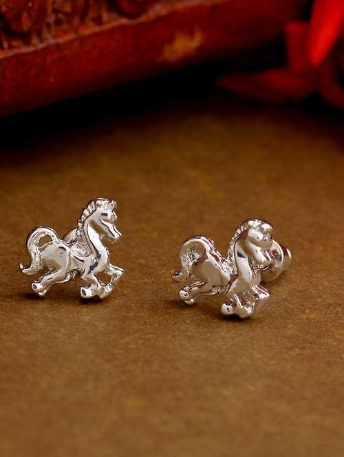 silver metal studs earring - 17327919 - Standard Image - 0