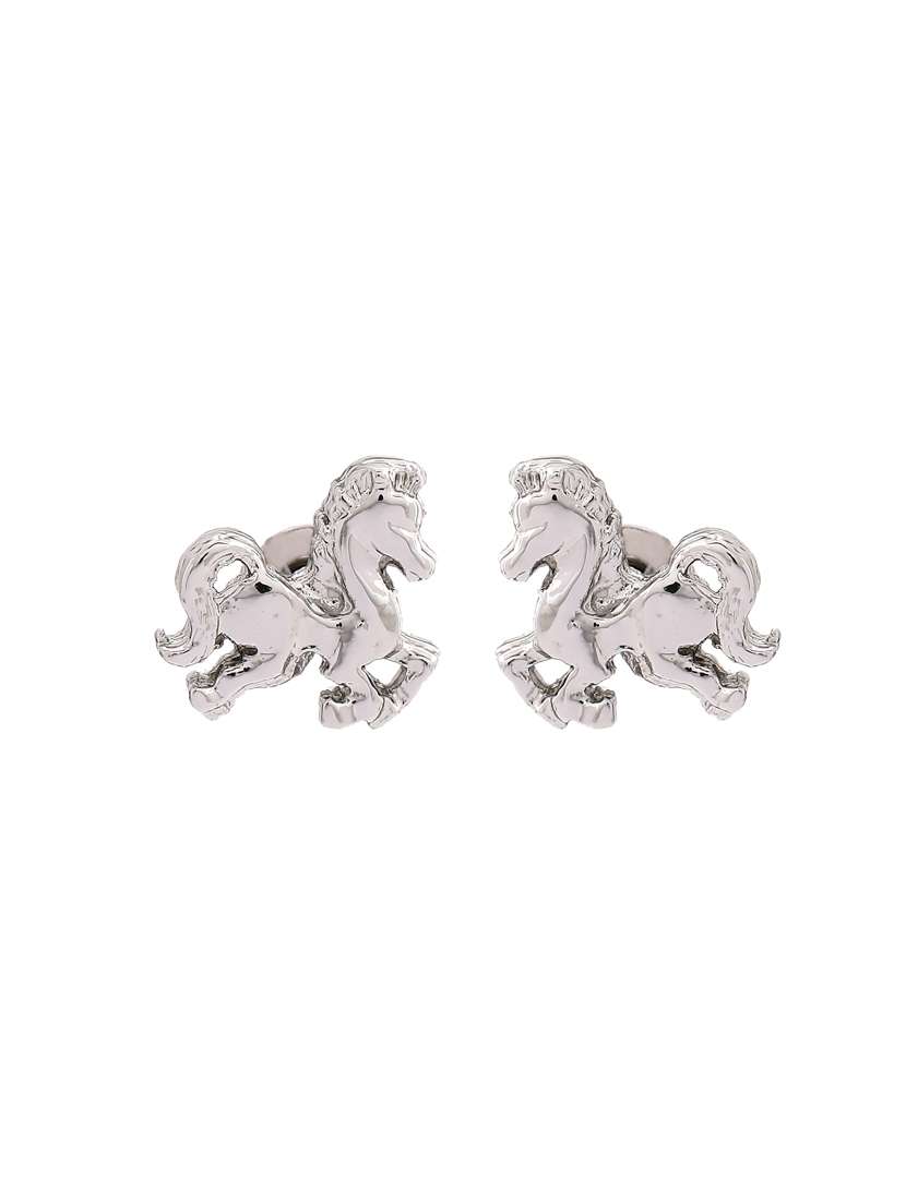 silver metal studs earring - 17327919 - Standard Image - 3