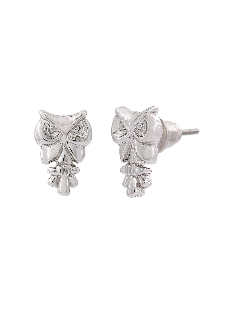 silver metal studs earring - 17327921 - Standard Image - 3